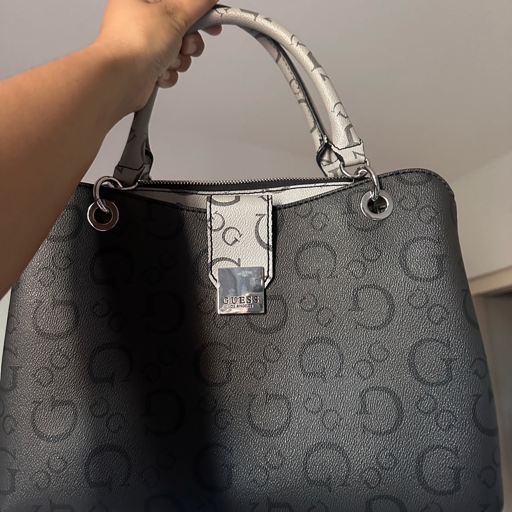 Grey Guess Hand purse with shoulder strap